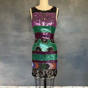 Vintage Multicolor Sequin Dress